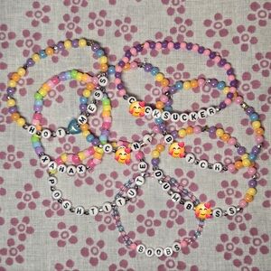 Colorful Beaded Adult Friendship Bracelets - Bead Color May Vary Slightly